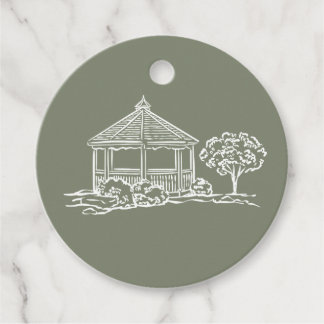 Etiqueta de Lembrança de Casamento Initial Gazebo