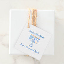 Etiqueta de lembrancinha de Hanukkah - Feliz Hanuk