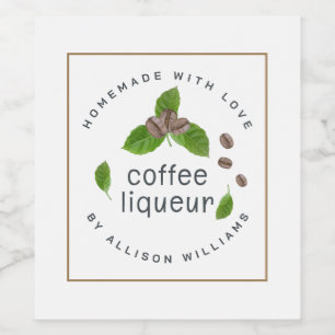 Etiqueta de Licor de Café Caseiro Personalizado