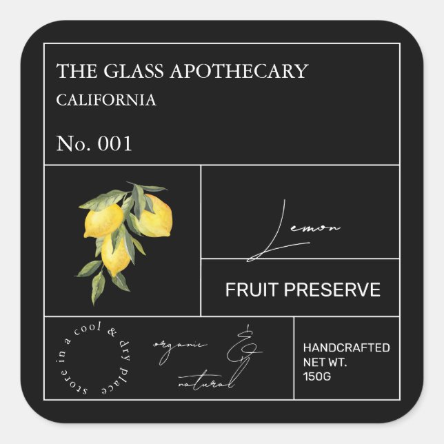 Etiqueta de Limão Apothecary (Frente)
