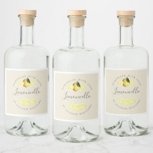 Etiqueta de Limoncello Branco Antiquado e Homemada