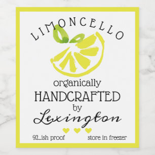 Etiqueta de Limoncello da aguarela para uma