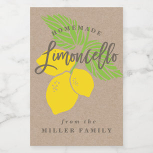 Etiqueta de Limoncello, garrafa pequena, mini
