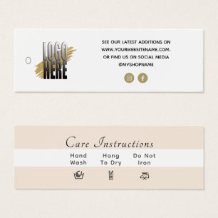 Etiqueta de limpeza de roupa de logotipo simples