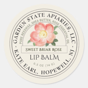 Etiqueta de Lip Balm com Rosa do Velho Mundo na Co