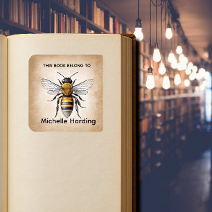 Etiqueta de Livro da Abelha Vintage “Este Livro