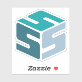 Etiqueta de logotipo azul com cobertura S (3" x 3"