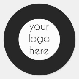 Etiqueta de logotipo de empresa preto personalizad