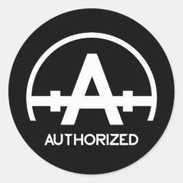 Etiqueta de logotipo de Roupa autorizado