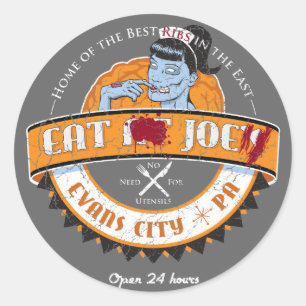 Etiqueta de logotipo do restaurante zombie