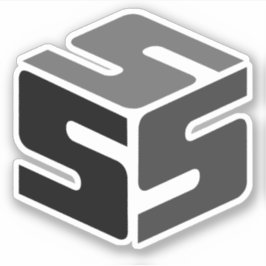Etiqueta de logotipo preto com cobertura S (3" x 3