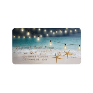 Etiqueta de Luzes de Cordas de Seastars de Casamen