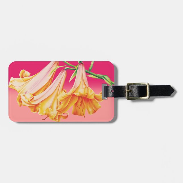 Etiqueta de mala de arte rosa-laranja (Frente Horizontal)