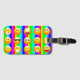 etiqueta de mala de viagem do arco-íris emoji