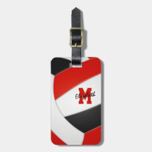 etiqueta de mala de voleibol branca vermelha