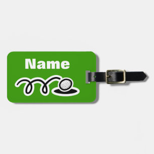 Etiqueta de mala do tema Golf com texto personaliz