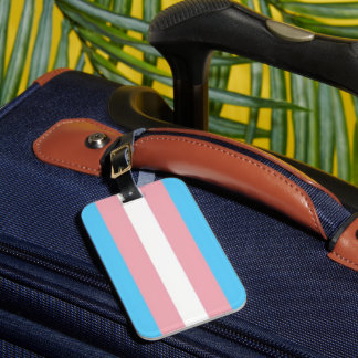 Etiqueta de Mala para a Bandeira do Orgulho Trans