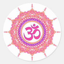 Etiqueta de mandala cor-de-rosa