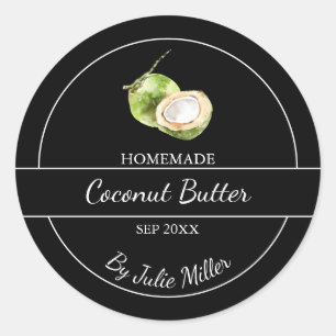 Etiqueta de Manteiga de Coco Homemade Simples Pr