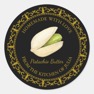 Etiqueta de Manteiga de Pistachio Homemade Vintage