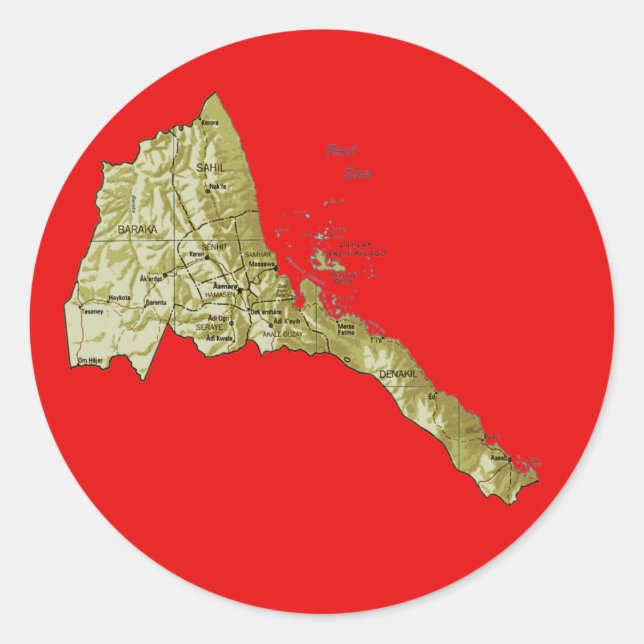 Etiqueta de Mapa Eritreia (Frente)