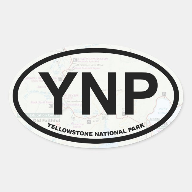 Etiqueta de mapa Yellowstone (texto preto) (Frente)