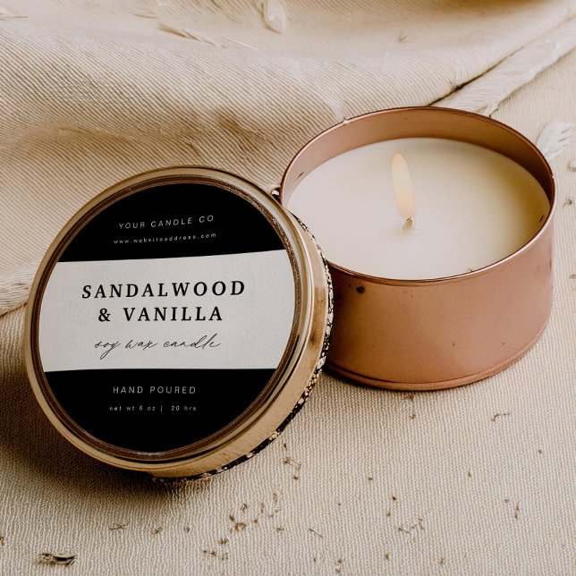 Etiqueta de marca com tons de vela modernos (Criador carregado)