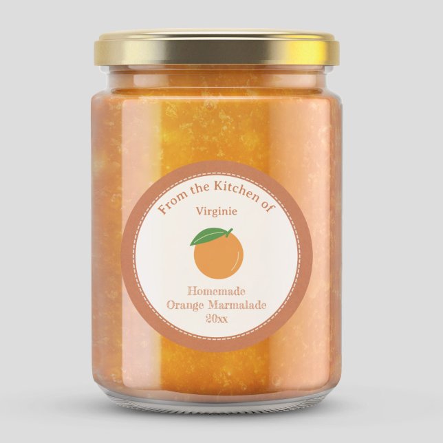 Etiqueta de Marmalada Laranja Kraft & Rustic (Rustic Orange Marmalade Label Sticker)