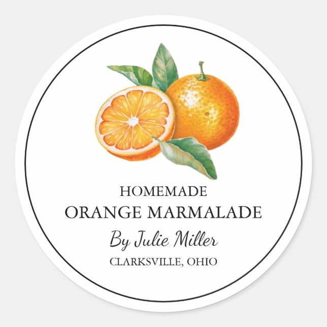 Etiqueta de Marmalada Laranja Simples (Frente)