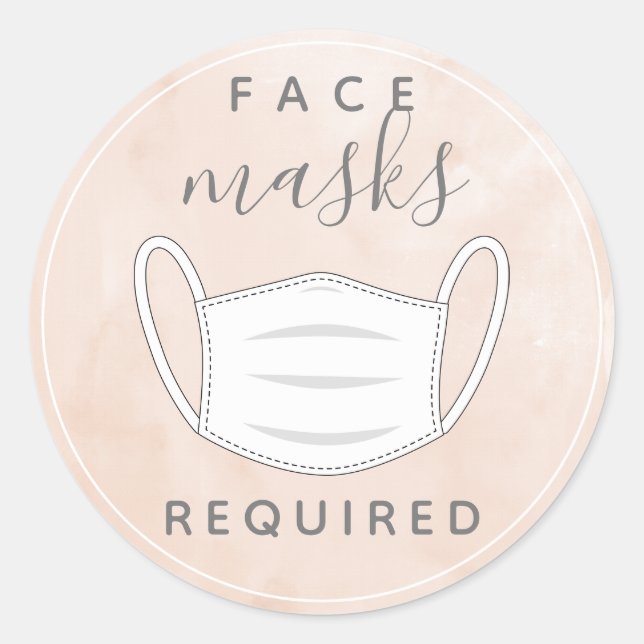 Etiqueta de máscara rosa de vigília exigida (Frente)