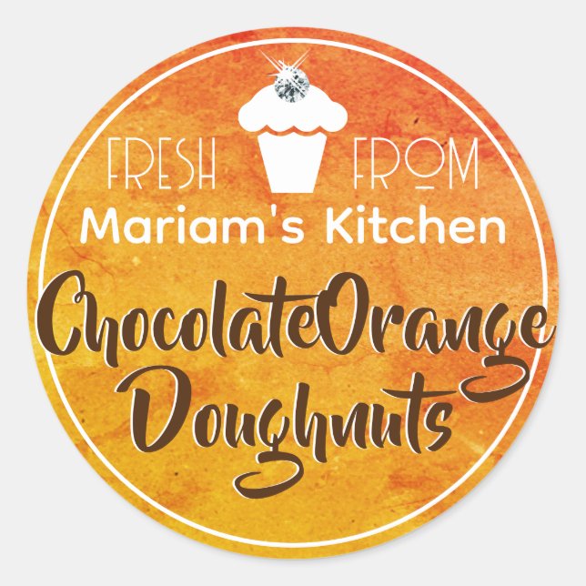 Etiqueta de massa de bolos de Cupcake moderno Oran (Frente)