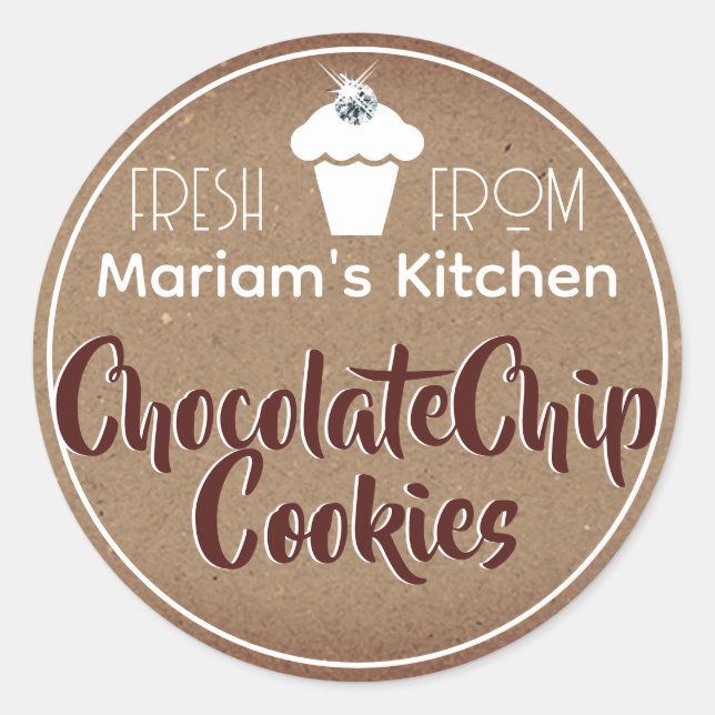 Etiqueta de massa de bolos de papel do Cupcake Kra (Frente)