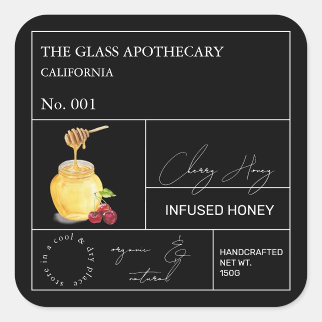 Etiqueta de Mel de Cereja Infusível (Frente)