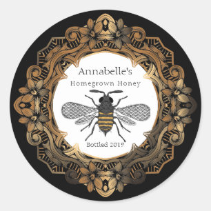 Etiqueta de Mel de Quadro Dourado do Rico