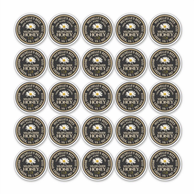 Etiqueta de mel de vinilo impermeável com 2,25" co (Frente)