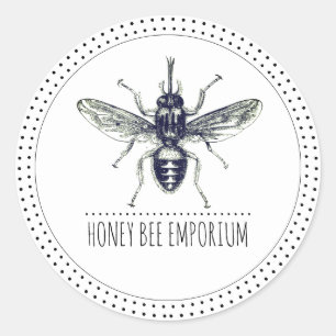 Etiqueta de Mel do Logotipo Bee
