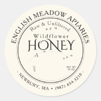 Etiqueta de Mel WILDFLOWER com vintage skep