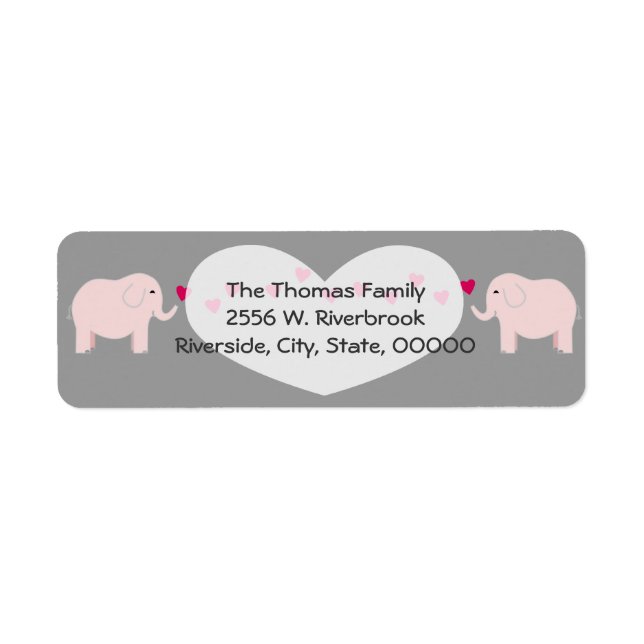 Etiqueta de Meninas de Elefantes Gêmeos (Frente)