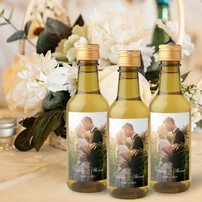 Etiqueta de Mini Frasco de Vinho Personalizado par (Customize to choose your text style and size.)