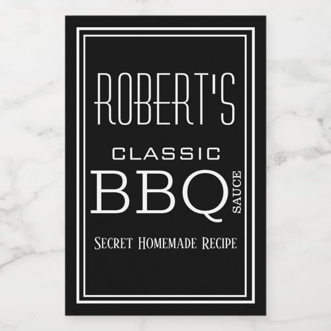 Etiqueta de Molho de CHURRASCO Homemade Personaliz (Rótulo Único)