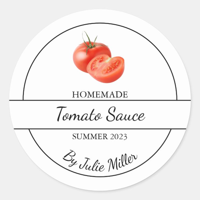 Etiqueta de molho de tomate caseiro simples (Frente)