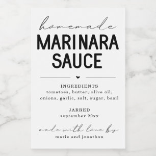 Etiqueta de Molho Marinara Homemade Personalizada