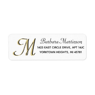 Etiqueta de Monograma Dourado Personalizado Elegan