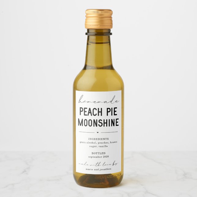 Etiqueta de Moonshine de Pie Peach Homemade (Frente)