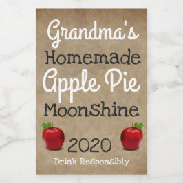 Etiqueta de Moonshine de Pizza de Maçã Homemada Pe
