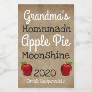 Etiqueta de Moonshine de Pizza de Maçã Homemada Pe