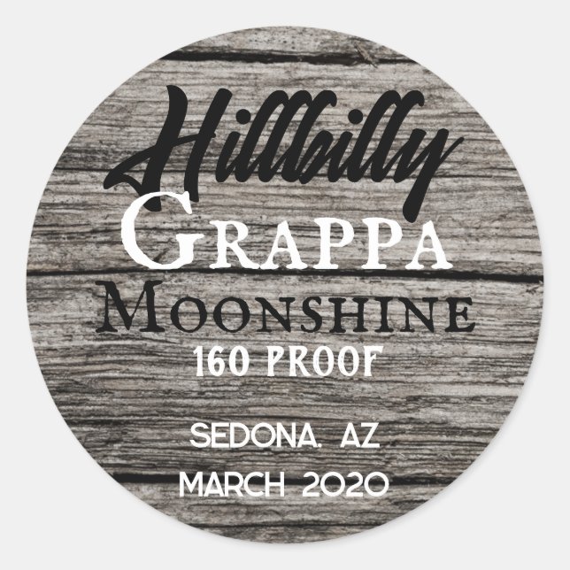 Etiqueta de Moonshine Hillbilly Personalizada (Frente)