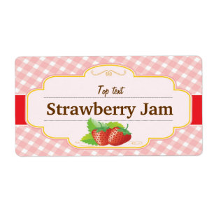 Etiqueta de Morango de Jelly de Estilo Clássico