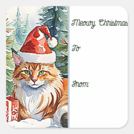 Etiqueta de Natal Cozy Maine Coon