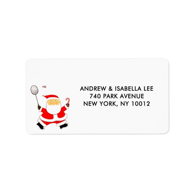 Etiqueta de Natal de Badminton (Frente)